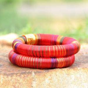 Beautiful Indian Silk Thread Bangles Set
