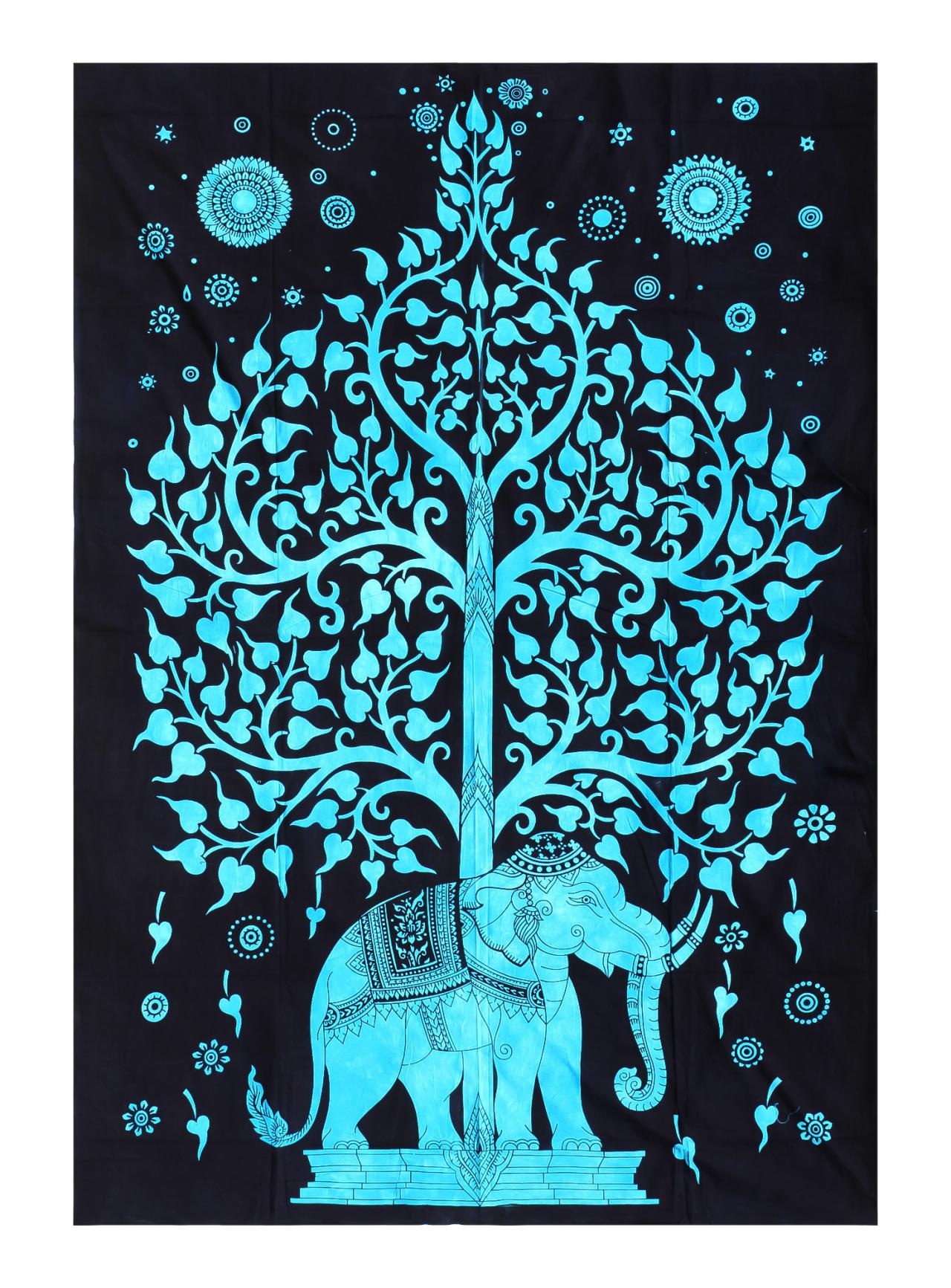 Handmade Item Elephant Tapestry Tapestry Throw Decorative Wallhanging Table Cover Tropical Ocean